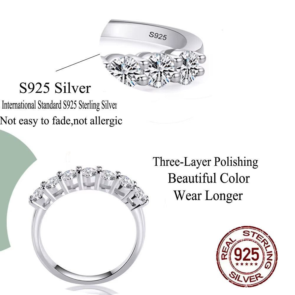 Echt Schmuck Silber 925 Ring Damen Ring Zirkon Hochwertige Qualität 8 und 9 Gro5