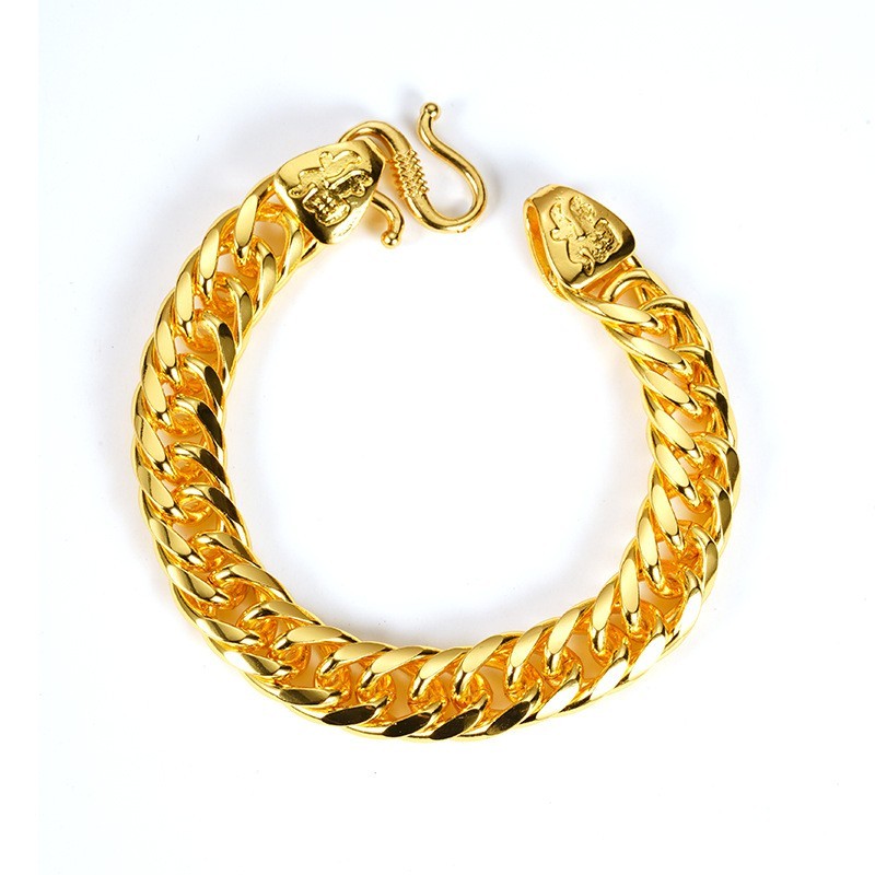 Kubanische Armband Glattes, Flaches Vietnamesisches SandgoldBossArmband, domin2