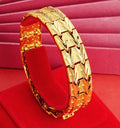 Damen Herren Armband Gold Panzerkettenarmband Vietnamesisches, vergoldetes 21cm0