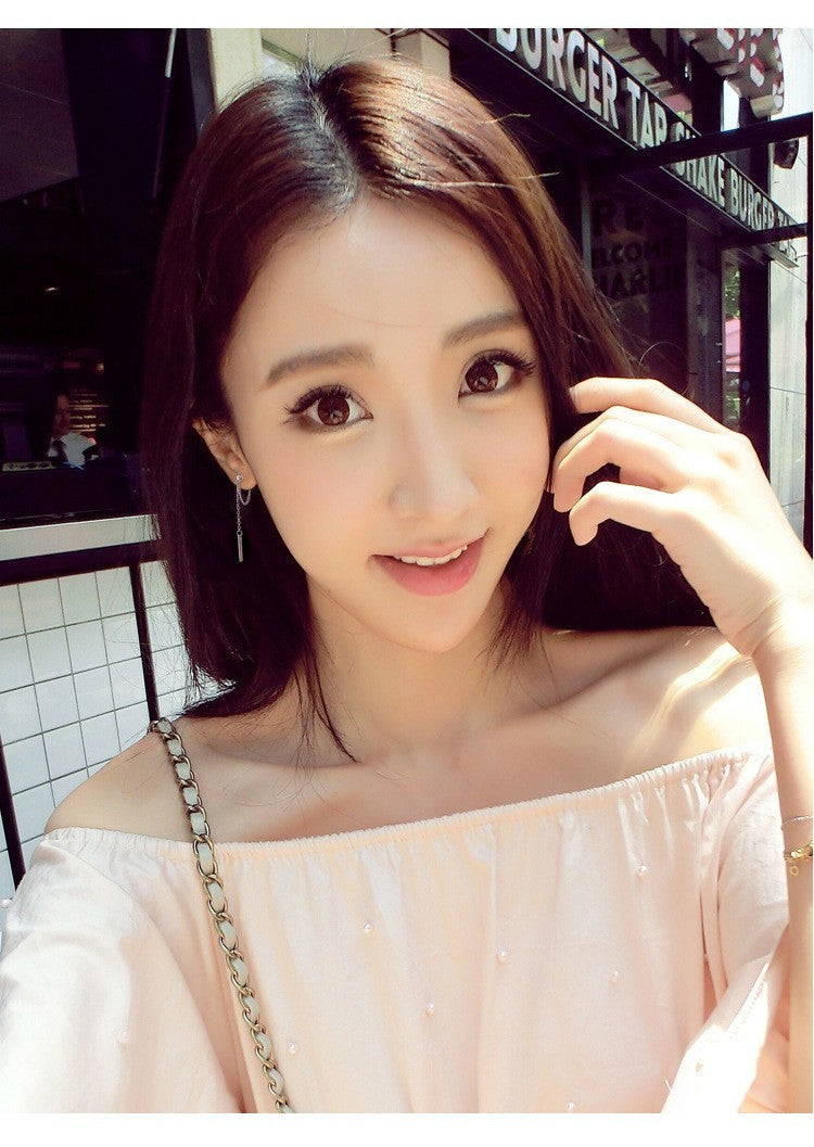 Ohrringe Ohrstecker aus 925er Sterlingsilber, schlichte Ohrstecker mit Quastenve2