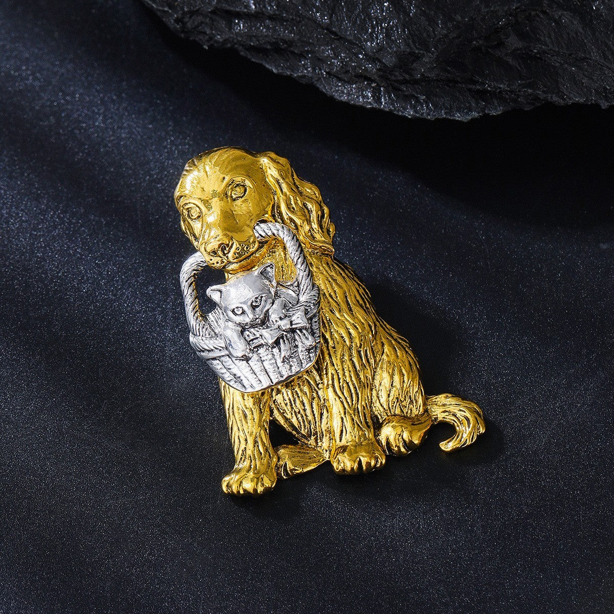Brosche GoldenRetrieverMotiv, hochwertige HerrenAnzugCorsage mit Tiermotiv4