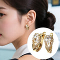 Minimalistische Damen Ohrringe Gold Farbe exquisite, tropfenförmige ZirkonOhrri0