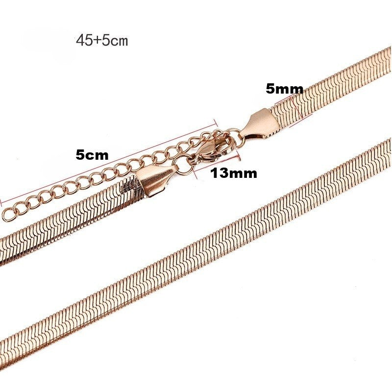 Luxus Schlangenkette Halskette Edelstahl Rosegold vergoldetet Damen2