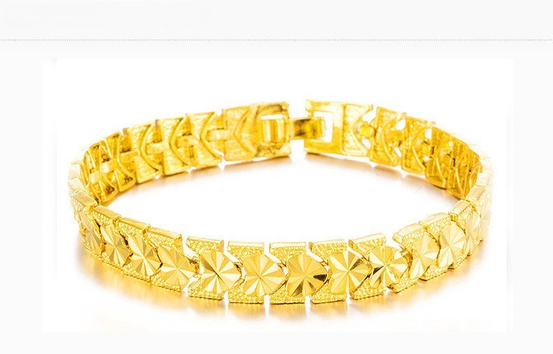 Luxus Damen Armband Gold 24K vergoldeter, farbechte herzförmige Uhrenkette 20cm3