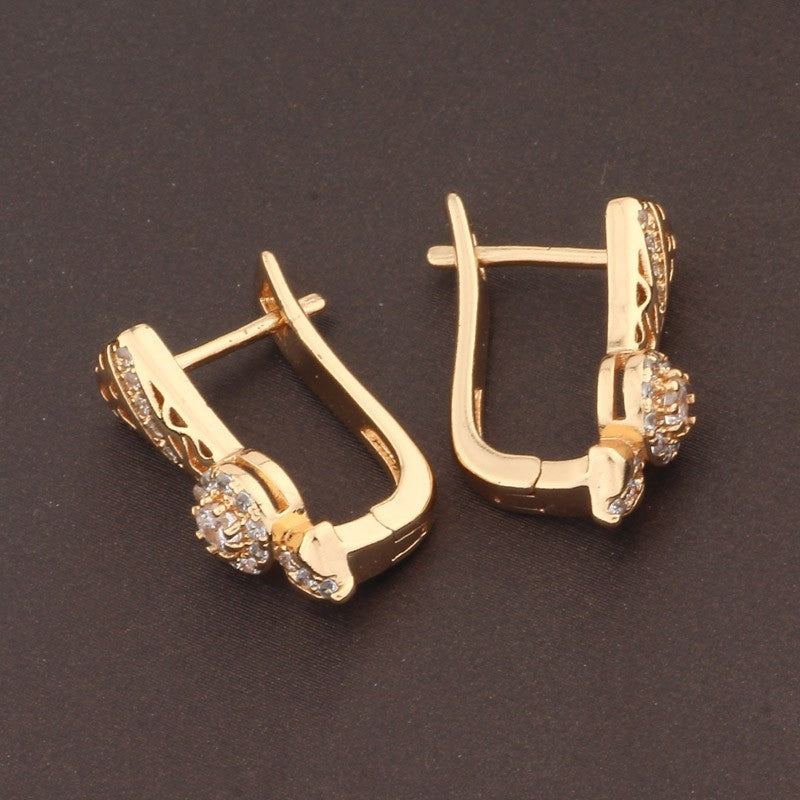Damen Ohrringe Gold ZirkoniaEinlage, Hochwertige, schlichte neues Design8