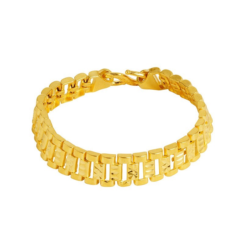 Luxus Armband Gold SandgoldArmband mit Tankkette, breite Ausführung für Damen u2