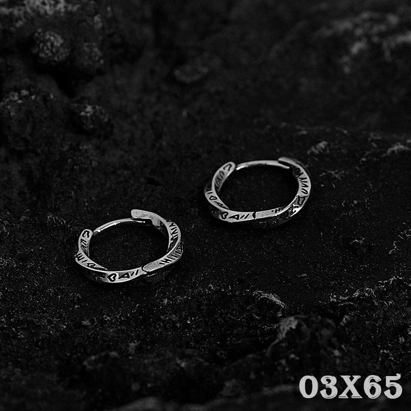 Ohrringe Creole 925er Sterlingsilber für Herren im VintageStil10