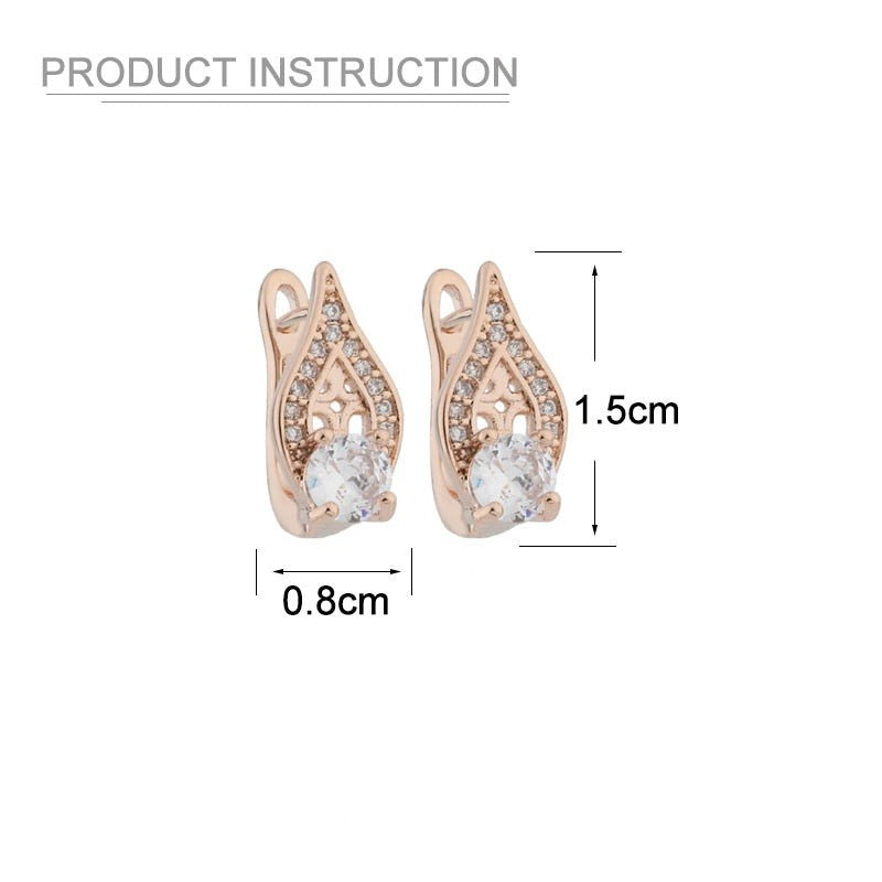 Luxus Ohrringe Roségold für Damen, ZirkonOhrringe für festliche Anlässe,Schmuck5