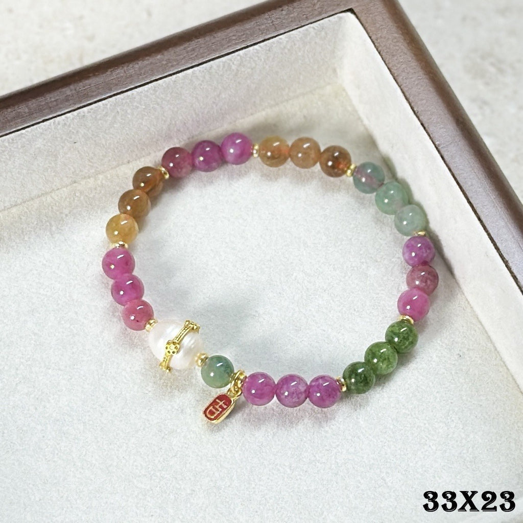 Damen Armband Natürliche Süßwasser Perle Turmalin Armband nette katze natürlich0