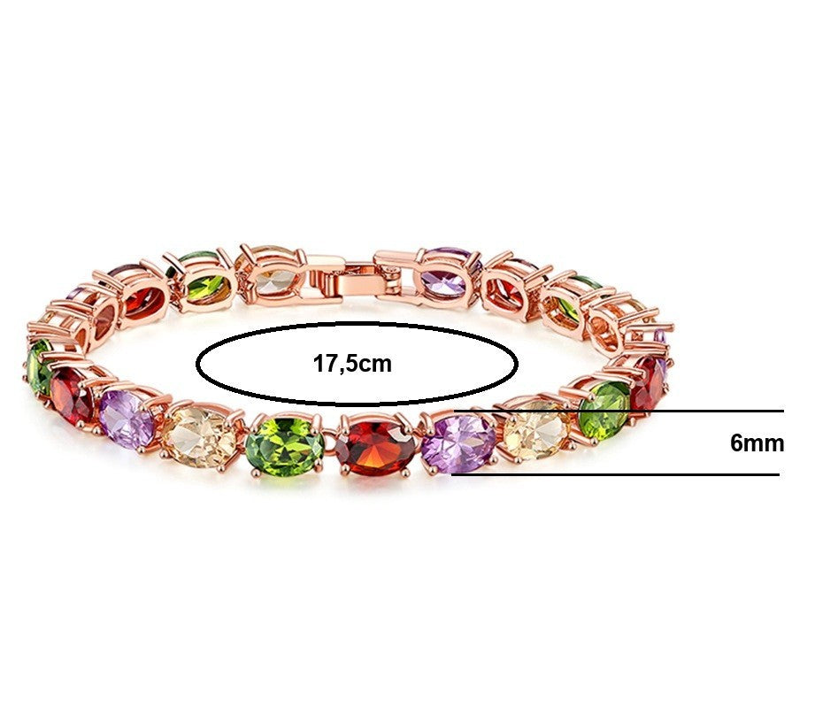 Luxus Damen Armband Rose Gold Trend Galvanisieren von echten Gold ,Farbige Zirk9