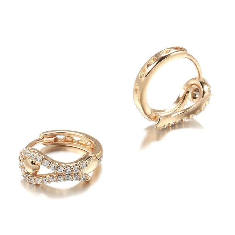 RomantischeDamen Ohrringe 585R Roségold, modische und exquisite geometrische Ohr4