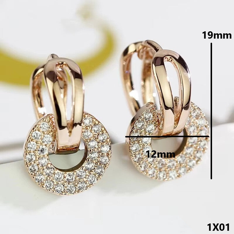Double Circle Linked Ohrringe für Luxus Frauen Gold Farbe1