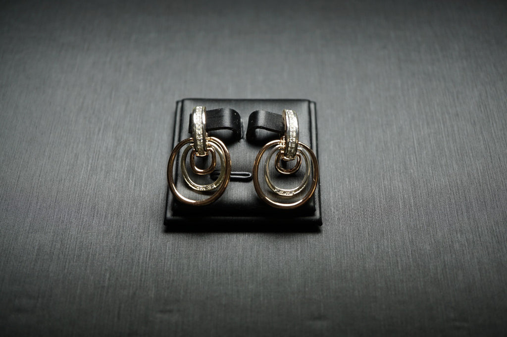 Luxus Damen zweifarbige Ohrringe aus 14-karätigem Roségold hochwertige vergoldet5