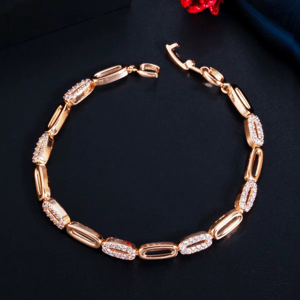 Damen Armreif Tennis Armband 18K vergoldet platiert Modeschmuck4