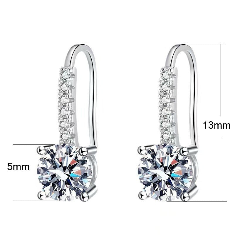 925S Silber Damen Ohrringe minimalistisch 50 Punkte [Zirkon] modisch 925S Silber2