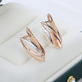 Luxus Damen Ohrringe 585RG Roségold zweifarbig Pfirsichherz Design0