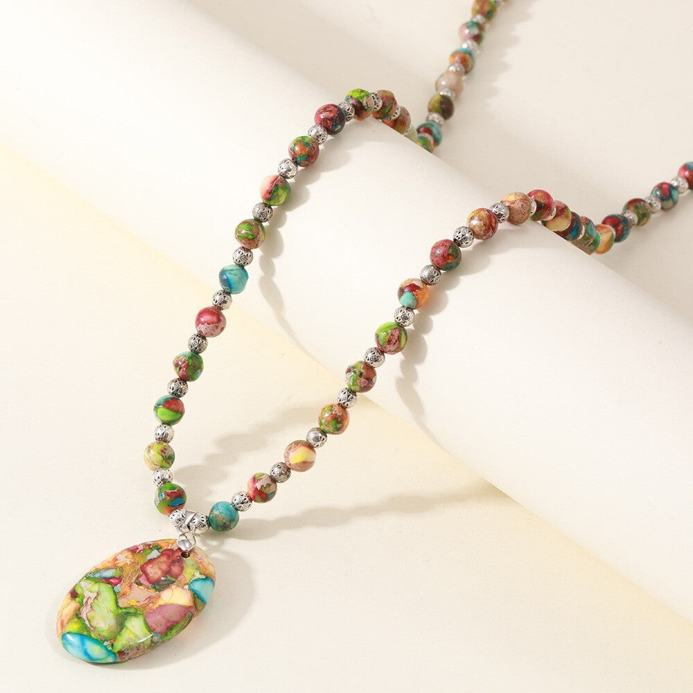 Naturstein Kaiser Halskette Mit Anhänger Naturstein Boutique Halskette Licht3