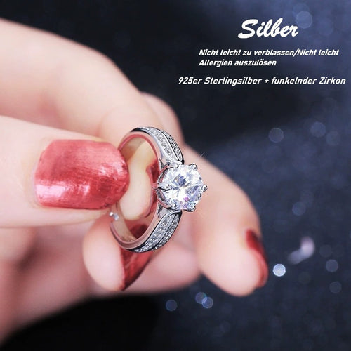925S Silber Damen Ring Diamant Ring Persönlichkeit Hipster Studenten frisch krea0