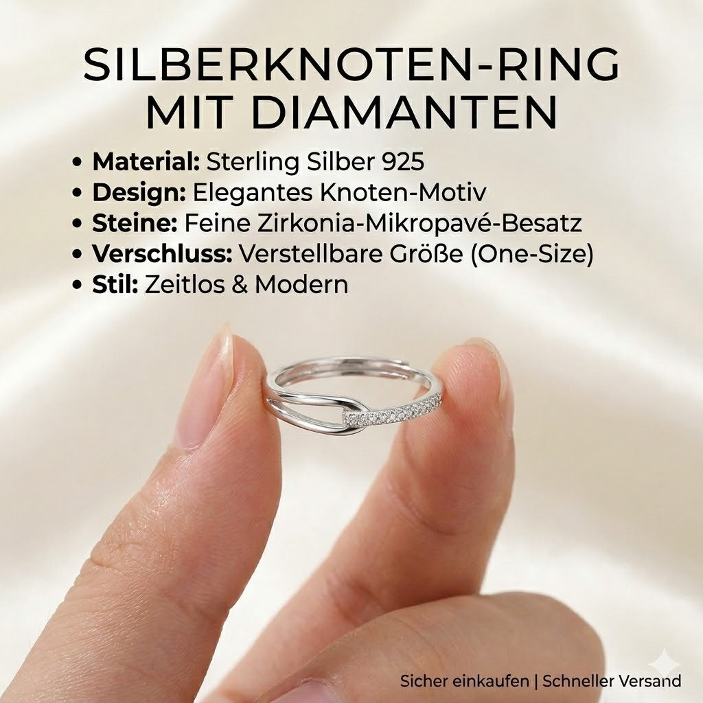 925 Silber Ring Minimalistisch – Verstellbar, Offen, Damen Fingerring  Geschenk1