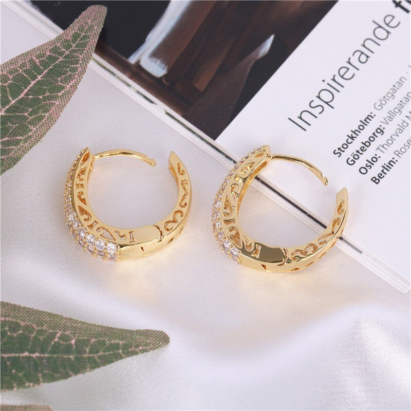 Luxus Damen Ohrringe Creole 18K Gold Französisch galvanik kreative ohrringe8