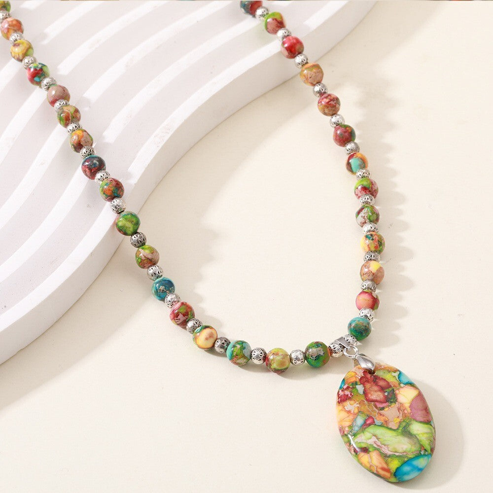 Naturstein Kaiser Halskette Mit Anhänger Naturstein Boutique Halskette Licht0