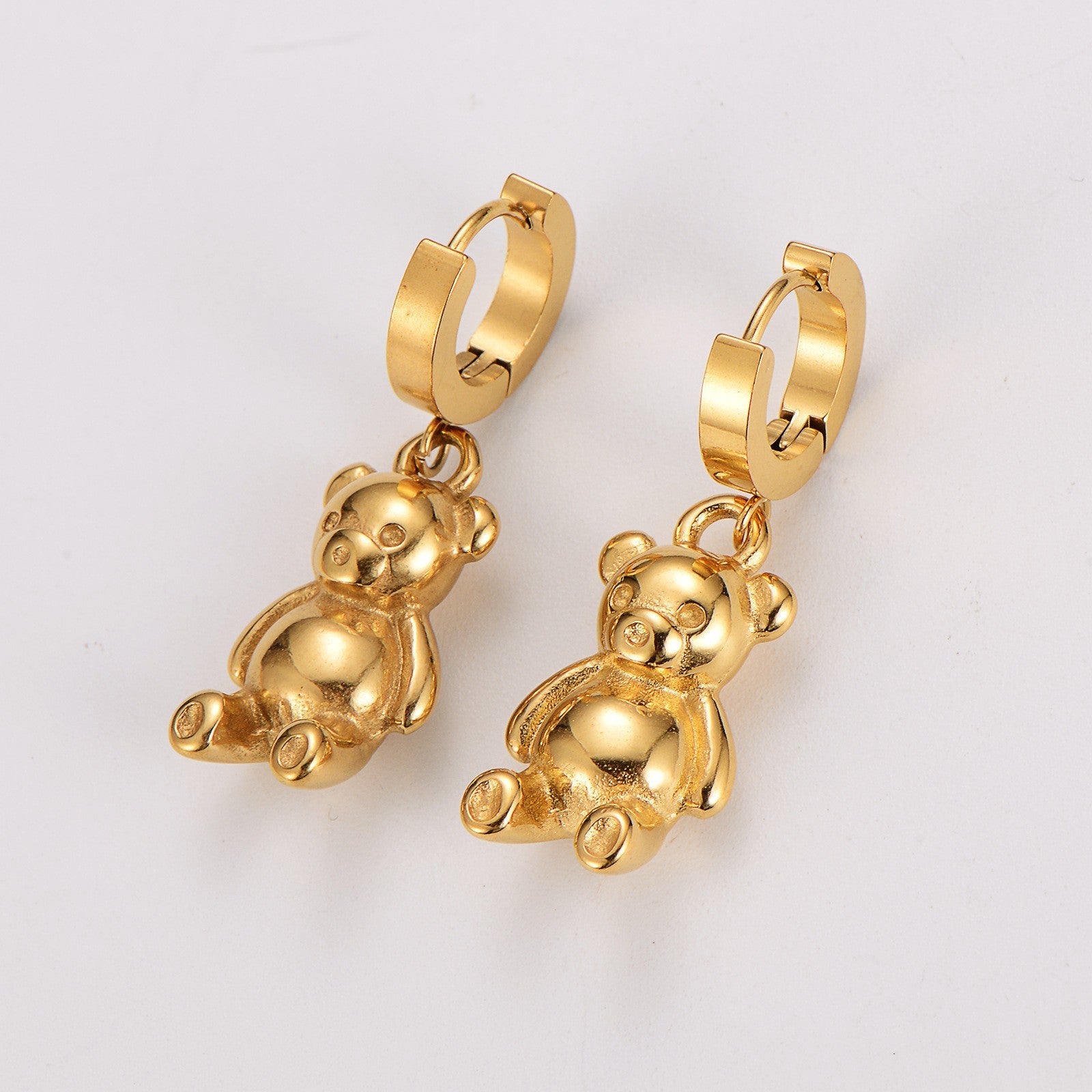 BärenOhrringSet Edelstahl Gold 18K kreativer und vielseitiger Schlangenknoch7