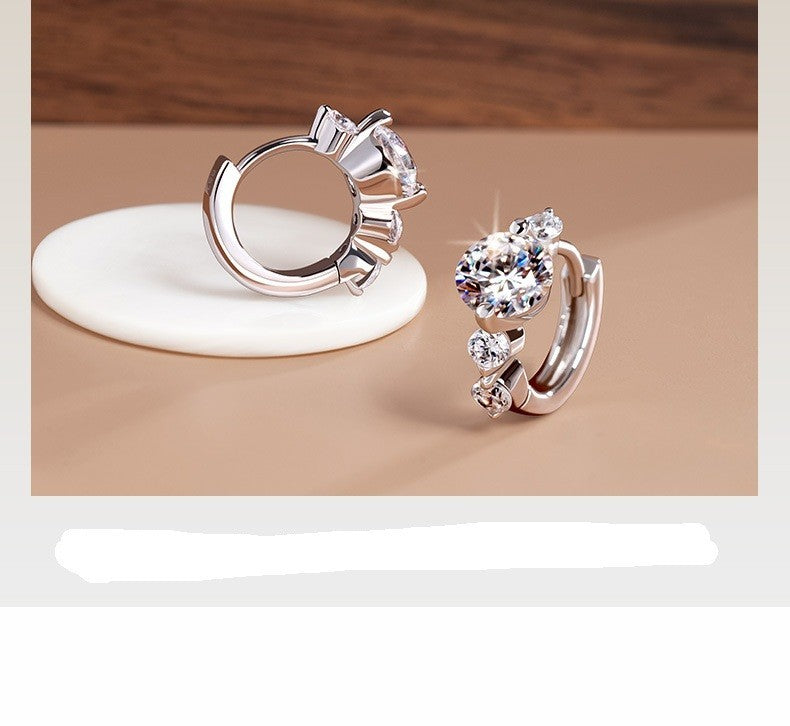 925S Silber Damen Ohrringe Creole Zirkonia funkelnde ZirkoniaCreolen, Schmuck9