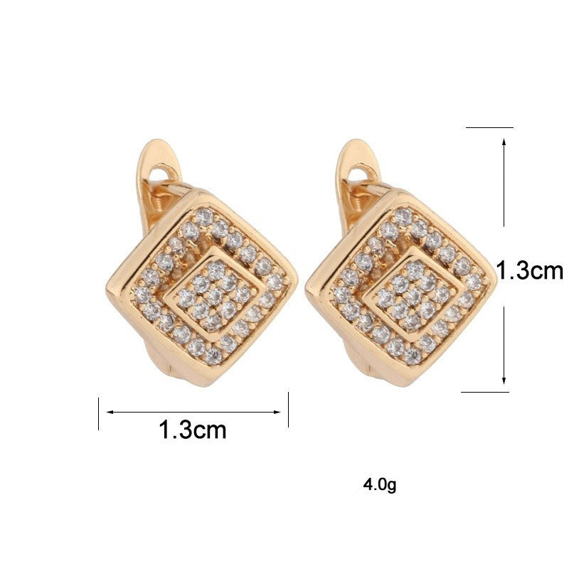 Trendige Damen ZirkonOhrringe, modischem minimalistischem Design in Diamantfor2