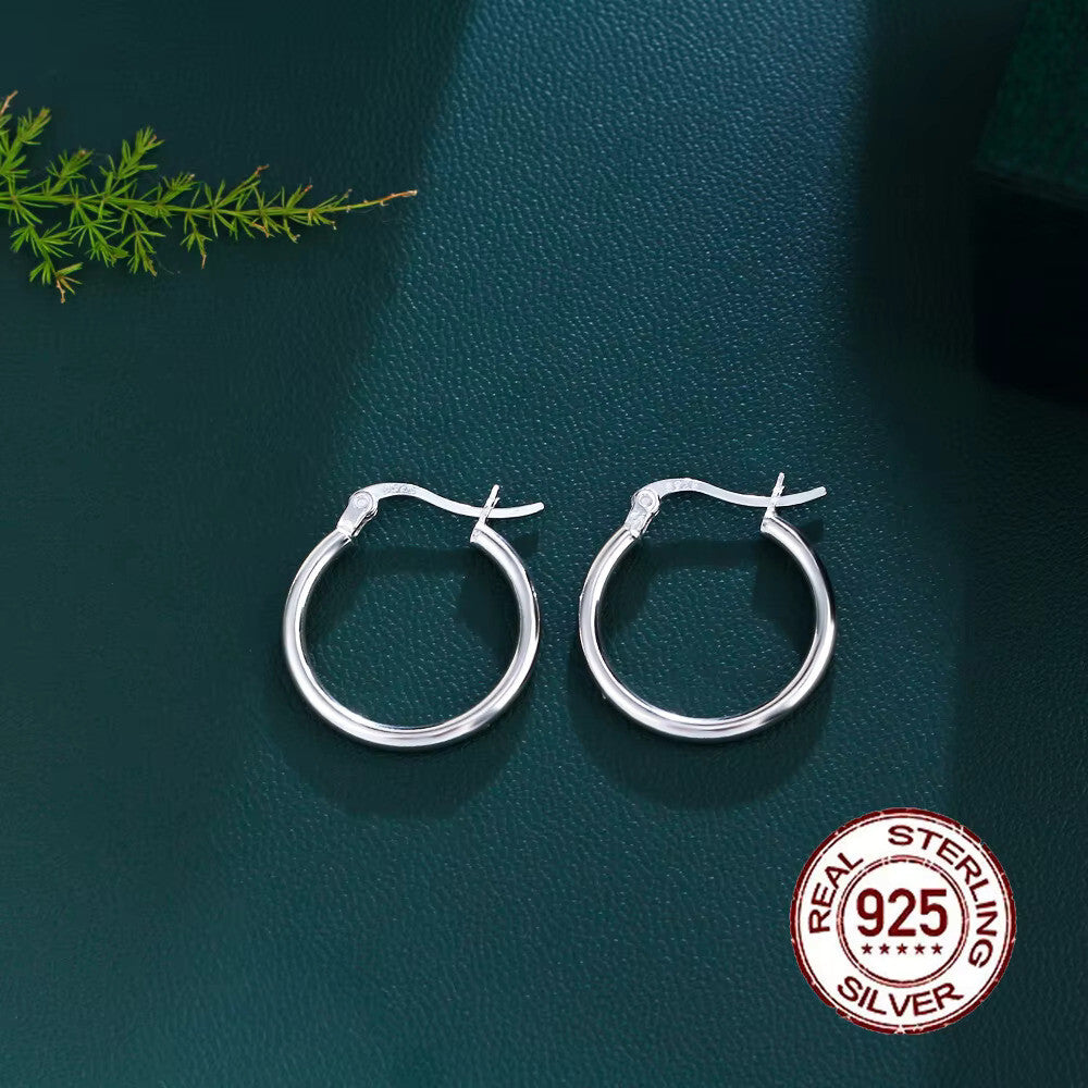 Hochwertige 925 S Silber Mädchen Ohrring Zubehör Minimalist Hochglanz Design Kre4
