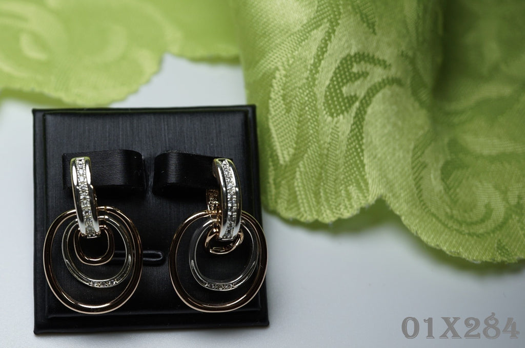 Luxus Damen zweifarbige Ohrringe aus 14-karätigem Roségold hochwertige vergoldet19