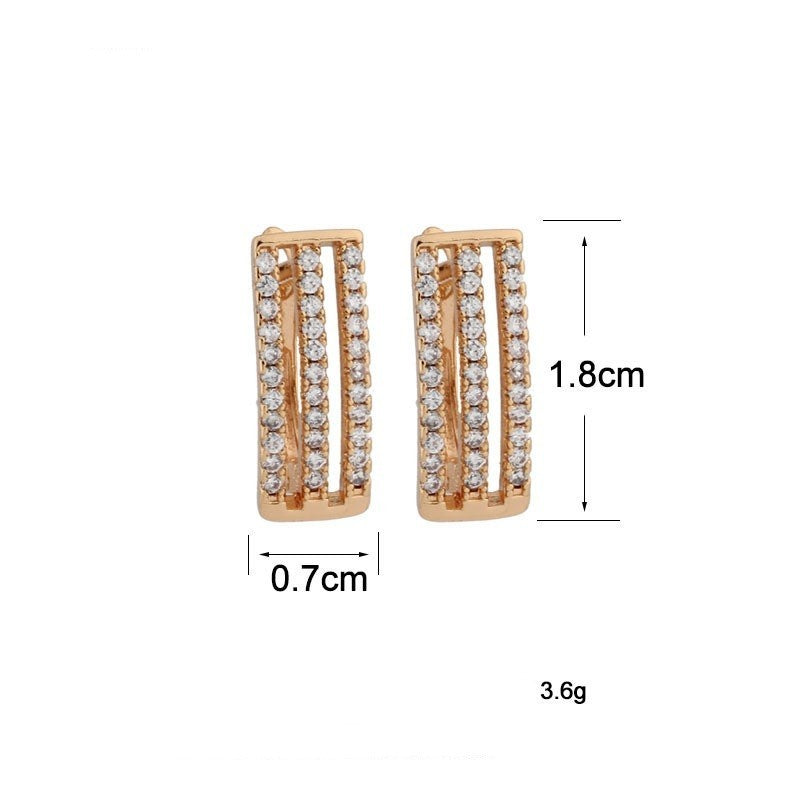 Modische Damen Ohrringe mikroeingelegtem Zirkon, leichtes LuxusNischendesign3