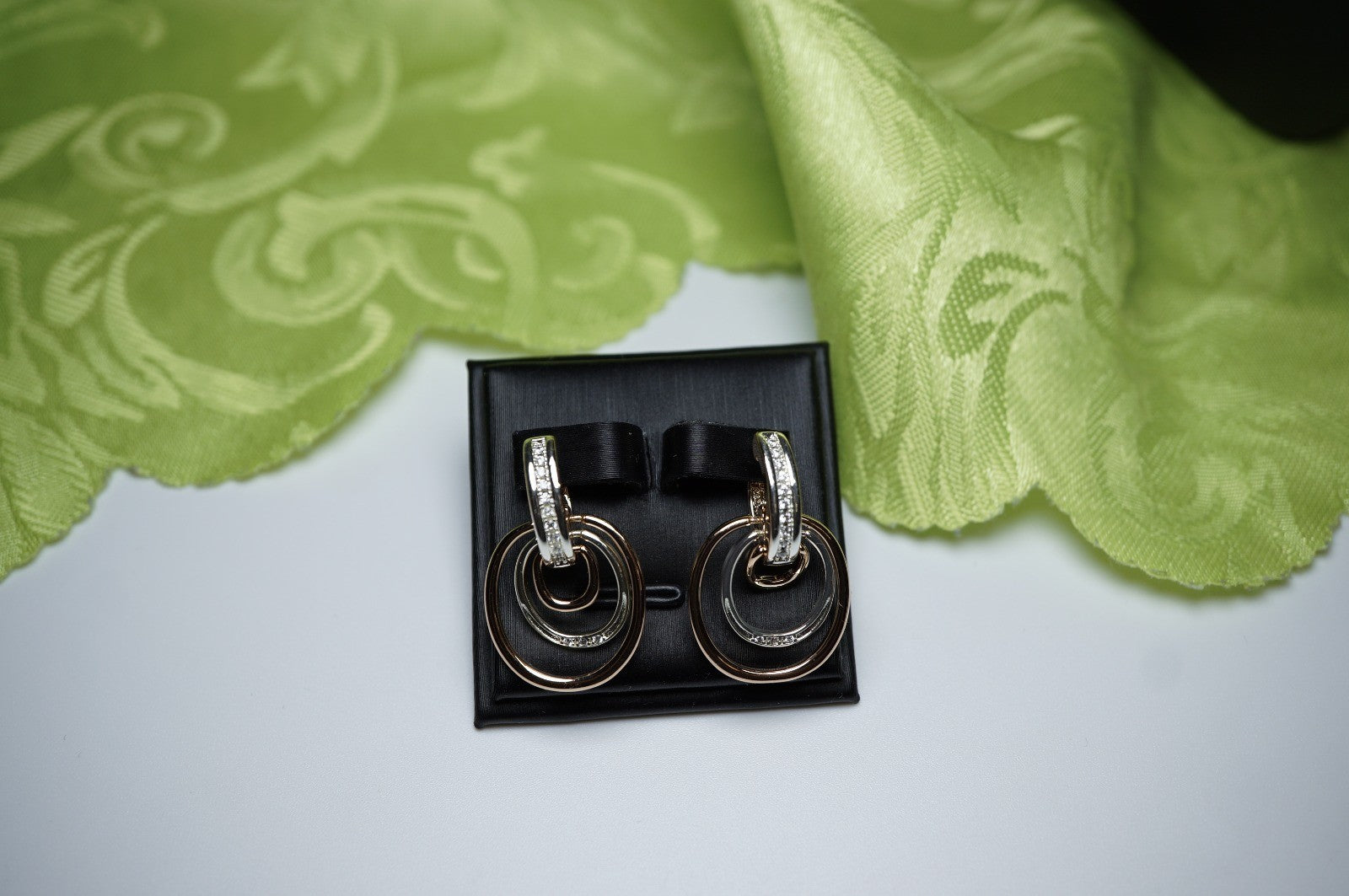 Luxus Damen zweifarbige Ohrringe aus 14-karätigem Roségold hochwertige vergoldet16