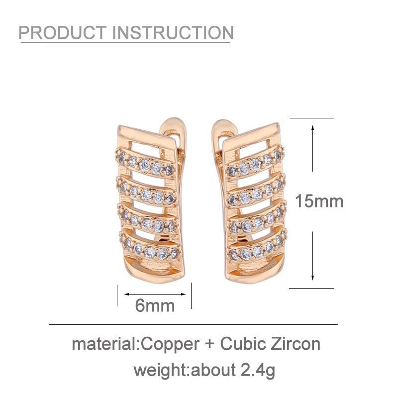 Luxus Damen Ohrringe 585RG Roségold vergoldet Weiß CZ für Damen Geschenk2