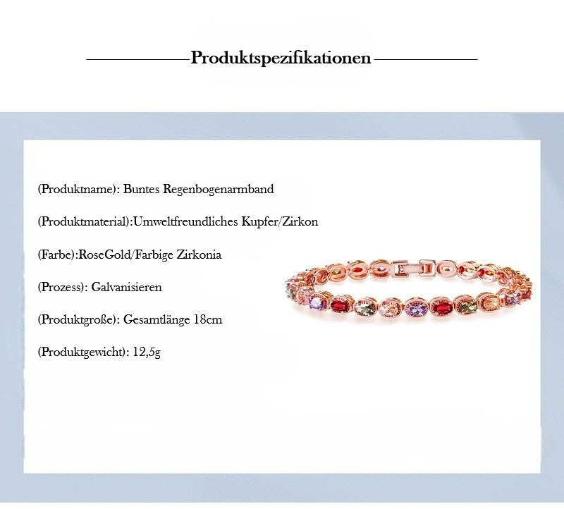 Luxus Damen Armband Rose Gold Trend Galvanisieren  echten Gold ,Farbige Zirkonia3