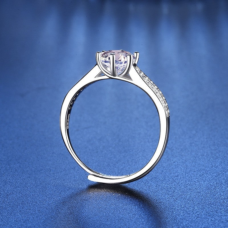 925er Sterlingsilber Damen Ring, 1Karat Zirkon, Star QueenRing offener Diamant4