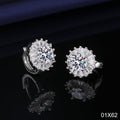 Luxus Ohrringe Creolen Simulation Moissanite ein Karat Weisgold modische Schmuck0