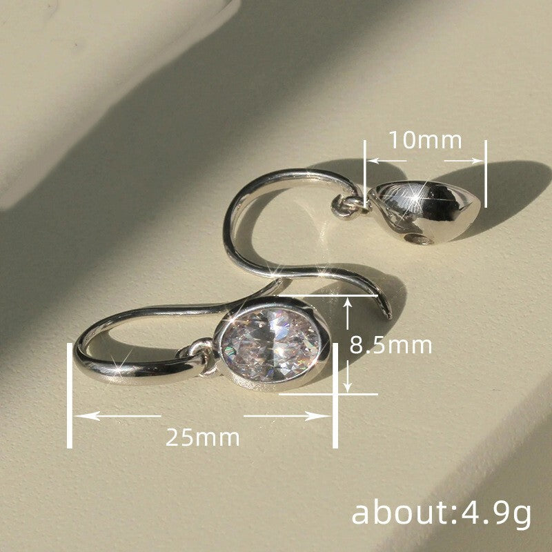 Damen Ohrringe mit ZirkoniaIntarsien für Frauen glänzendes Temperament elegant4