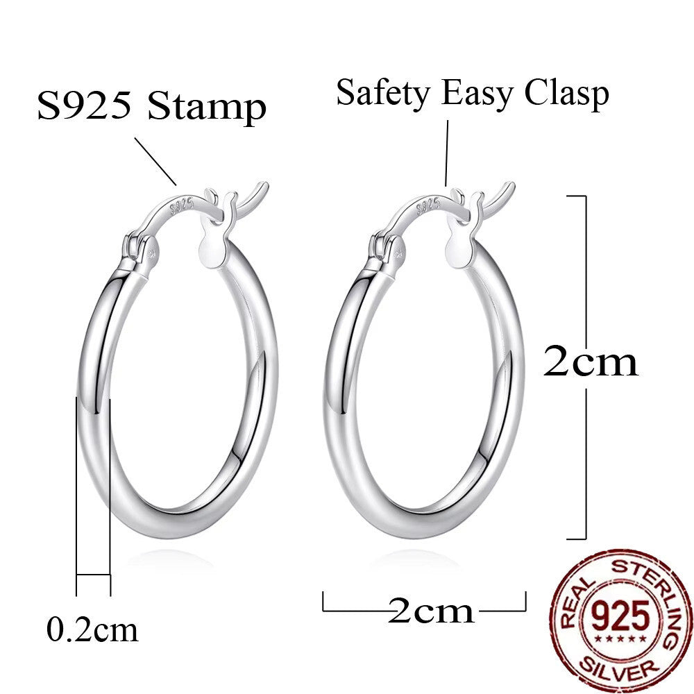 Hochwertige 925 S Silber Mädchen Ohrring Zubehör Minimalist Hochglanz Design Kre3