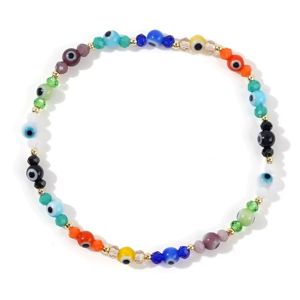 Handgefertigtes TeufelsaugeKristallFlachperlen armband für Mädchen2