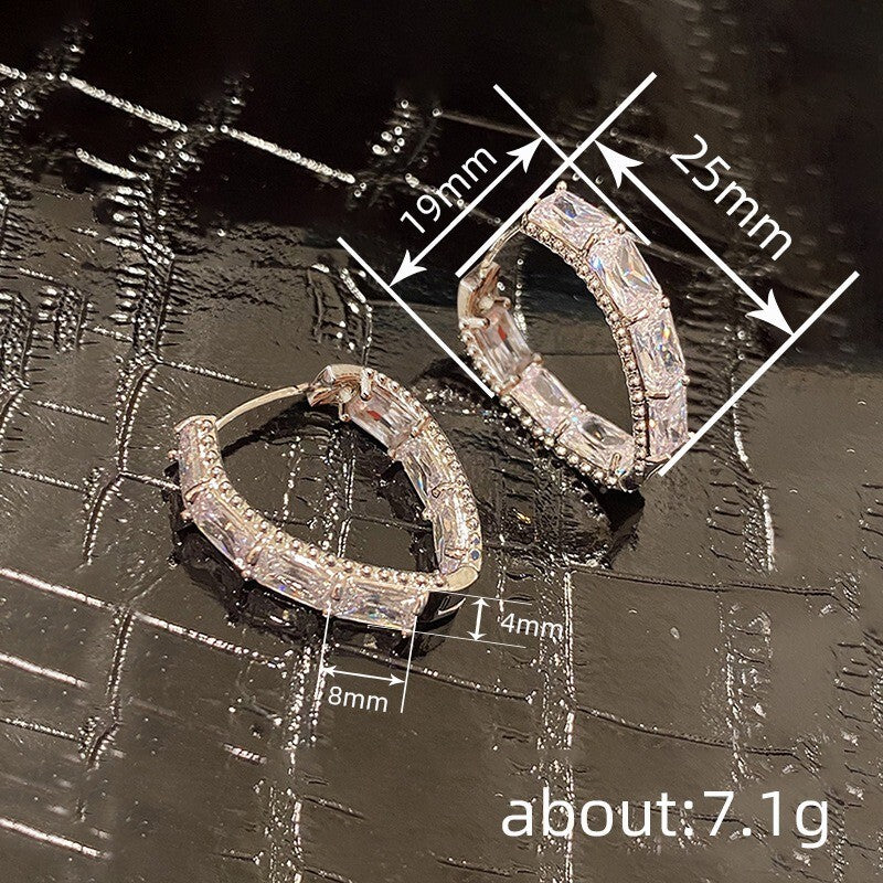 Luxus Damen Ohrringe für Frauen mit ZirkoniaIntarsien, geometrischem Schmuck1