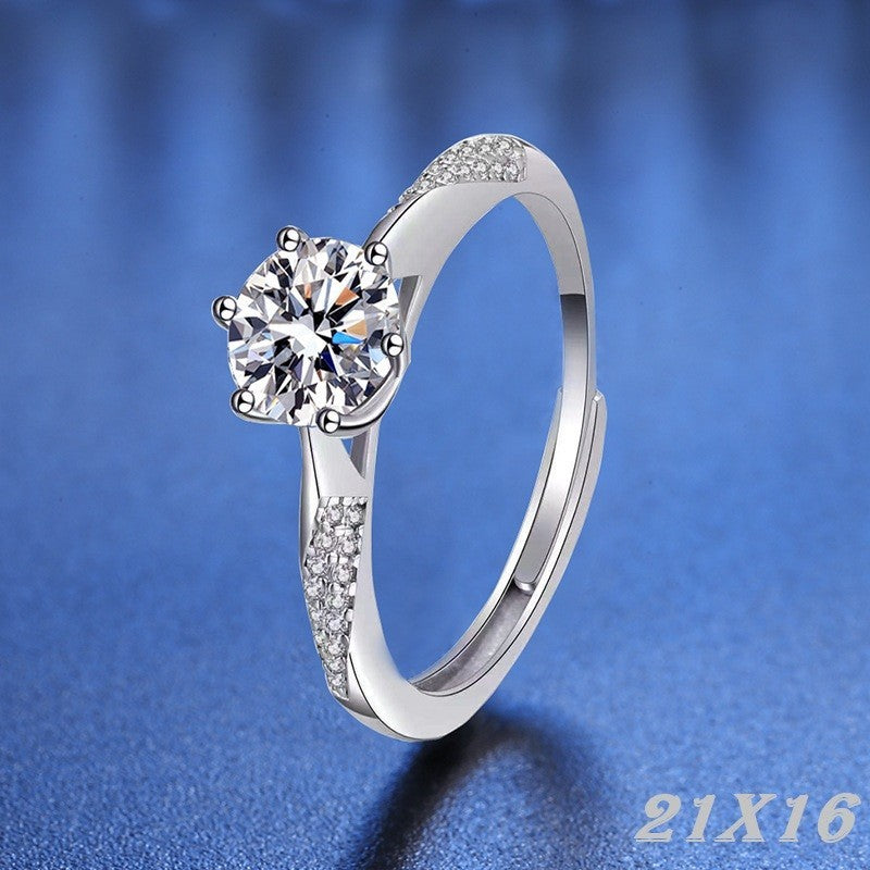 925S Silber Damen Ring, doppelseitiger Diamant1 Karat ZirkonRing, Luxusring7