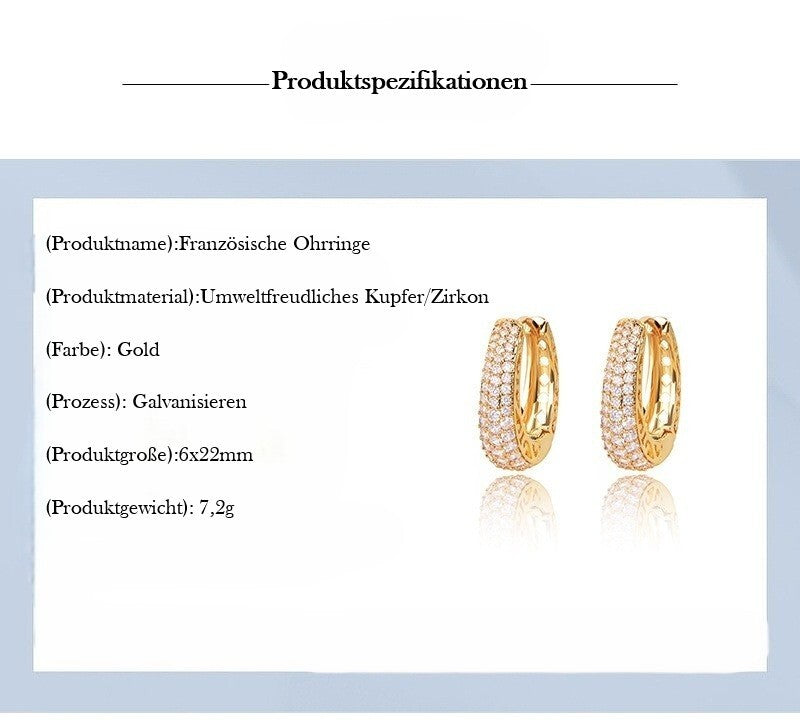 Luxus Damen Ohrringe Creole 18K Gold Französisch galvanik kreative ohrringe2