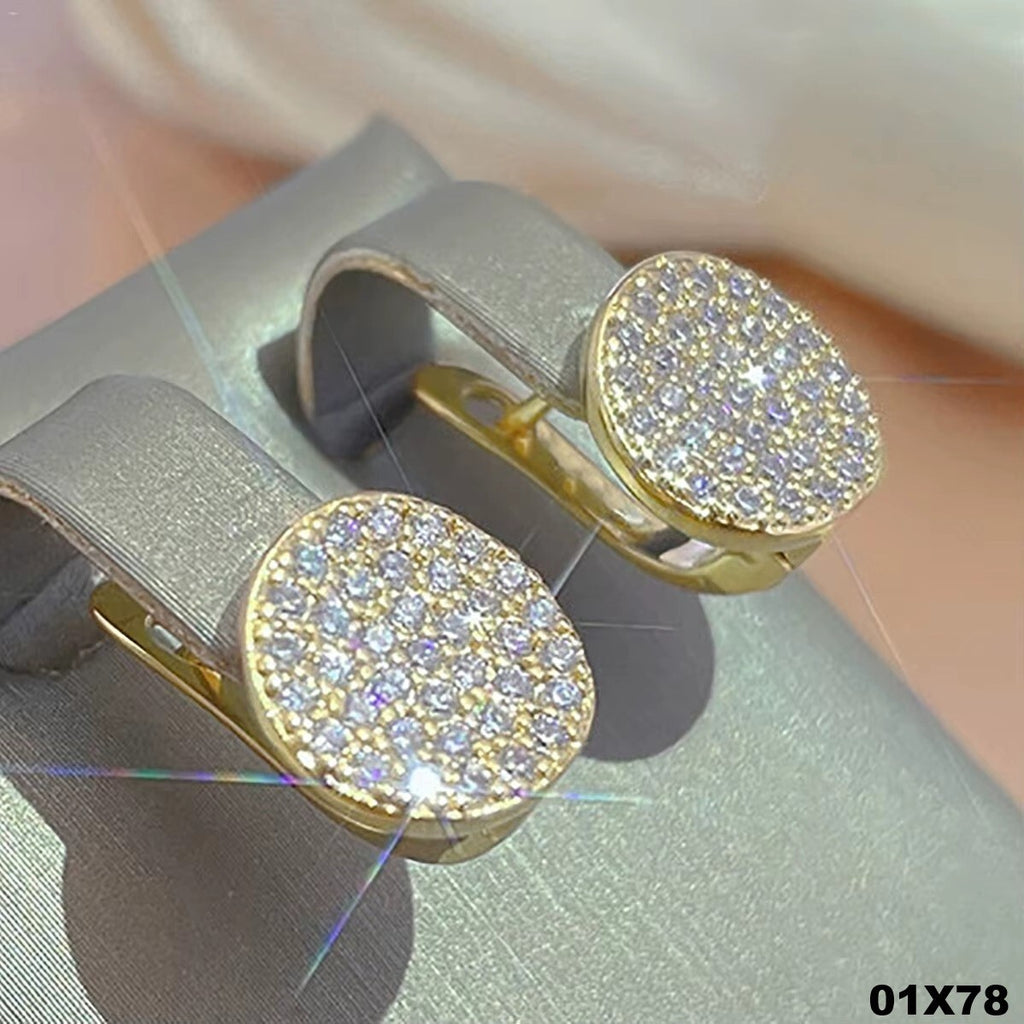 Luxus Ohrringe Creole Zirkonia Kristall simulierte Moissanite 18K Gold überzoge0