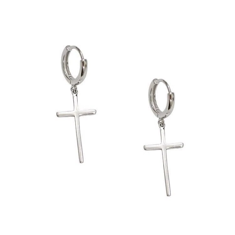 Damen Kreuz Ohrringe 925 Sterling Silber Hypoallergene Ohrringe OHRSCHMUCK4