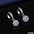 Luxus Ohrringe Creolen Moissanite Nachahmung Sechs Klaue Zwei Karat Weißgold Ver0