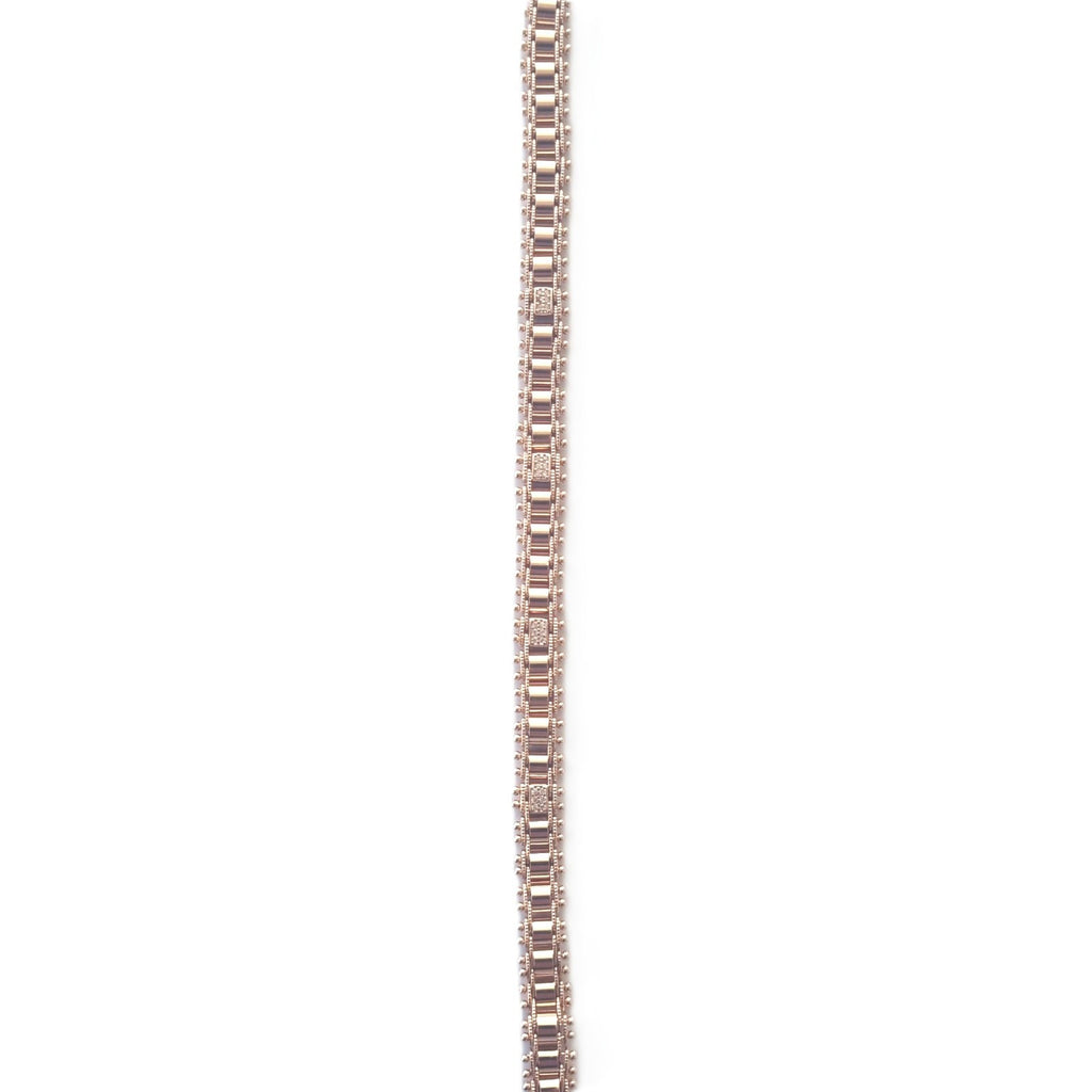Luxus Damen Armbänder 585RG Naturstein und Kristall Rose Gold 20,5cm3