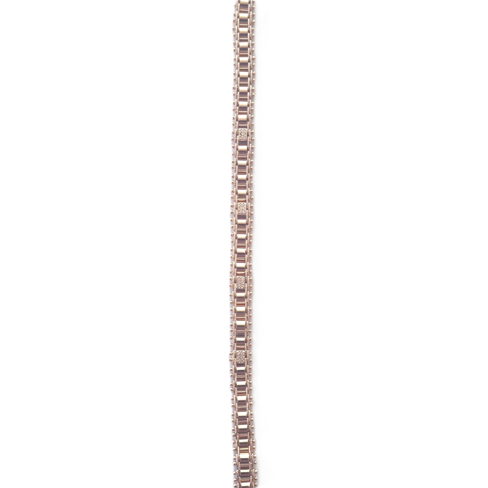 Luxus Damen Armbänder 585RG Naturstein und Kristall Rose Gold 20,5cm3