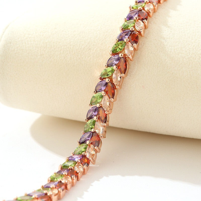 Luxus Damen  Kristall Tennis  Armband Schmetterling   Echt Rose Gold vergoltet7