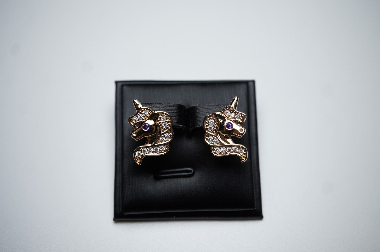 Ohrringe Einhorn Pferde Rose Gold vergoldet Zirkon Mädchen Kinder Damen Ohrhänge21