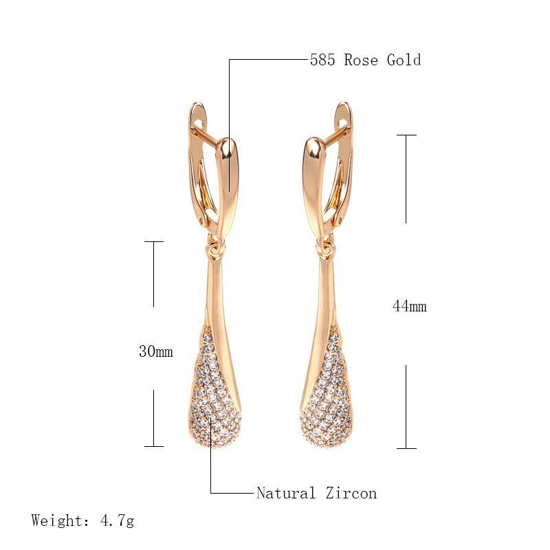 Luxus Damen Ohrringe 585 Rosé Gold überzogen Design Kristall für Damen Geschenk7